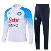 23 24 Napoli Tracksuit Soccer Jersey Football Kit 22 23 SSC Naples AE7 D10S HOMMES Treinamento Formação de roupas Tuta