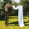 Tenda Bianco Matrimonio Arco Drappeggio Tessuto 75X600 CM Chiffon Drappo Drappo Sheer Sfondo Ricevimento Swag Cerimonia Decor 230615