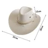 Hoeden met brede rand Emmerhoeden Linnen Heren Zomerzon Hoeden Effen Cool Western Cowboy Hoed Outdoor Hoed met brede rand Mannelijke rijpetten voor bescherming tegen de zon 230615