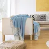 Mantas Inyahome Mantas para exteriores Diseño de espiga Manta tejida suave y elegante con flecos decorativos Liviano para cama R230615