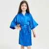 Serviettes Peignoirs 3-13Y Garçon Fille Peignoir Rose Satin Soie Enfants Robes Vêtements De Nuit D'été Enfants Kimono Serviette De Bain Robe De Mariage Spa Fête Anniversaire 230614