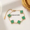 19 Chain Charm Bracelet Fashion Vintage 5 motifs Bracelets Clover Leaf Necklace Luxury Design Wedding Jewelry Van 4/four flower