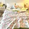 Blanket Summer Thin Quilt Simple Cute Pattern Air-conditioned Blanket Black White Plaid Comforter Soft Comfortable Summer Cooler R230615