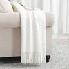 Blankets Inyahome Throw Textured Knitted Blanket for Bed Decorative Tan Blanket for Couch White Cream Throw Blankets for Home Decor R230615