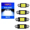 New 100pcs 3030 Festoon 31mm 36mm 39mm 41/42mm C5W Led Trunk Bulbs CANBUS C10W Interior Dome Reading Lamps Auto License Plate Lights