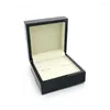 Jewelry Pouches Top Quality Wooden Gift Box Cuff Links Package Carbon Fibre Design Cufflinks Display Holder