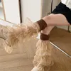 Sexy Socken japanische Frauen über dem Knie Beinabdeckung Spitze Rüschen Party Y2K Punk Harajuku Wärmer JK Zubehör 230614