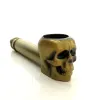 Skull Metal Pipe Zinc Eloy Tobacco Rökning Tillbehör Cigaretthandrör Torra örtrör 88m Silverbrons Mässing Tre färger med nät