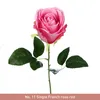 Kwiaty dekoracyjne 1PCS Rose Artificial Flower 21 Kolory Jedwabny Głowa na domowe przyjęcie urodzinowe Dekoracja Zielone liście