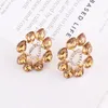 Ear Cuff Lubov Fish Design Piercing örhängen Luxury Crystal Opal Stone Stud Golden Trendy Women Jewelry Gift for Valentines Day 230614