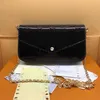 Evening Bags Felicie pochette designer purse Glossy mono Embossed Vernis Patent Calf Leather Shoulder Bag Chain Adaptable Envelope Pouch with box J230615