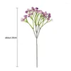 Fleurs décoratives 20 cm Bébé Souffle Gypsophile Blanc Violet Artificielle Faux Soie Plantes Décoration De Fête De Mariage Real Touch DIY Maison Jardin