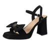 Sandals Bow 804 Chunky Women High Heels Summer Fashion Open Toe Slippers 2024 Sexy Dress Party Pumps Shoes Flip Flop