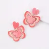 Dangle Chandelier Trendy Butterfly Pattern Boucles d'oreilles pour femmes Acrylique Patchwork Love Earring Lovely and Sweet Jewerly Ladies Banquet Accessoires 230614