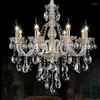 Lampadari Lampadario di cristallo moderno con 8 luci Soggiorno Lampade a sospensione Illuminazione per interni Lustro di lusso Scale a chiocciola Lampada K9