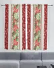 Cortina Navidad Poinsettia copos de nieve tul corto cortinas de armario de cocina sala de estar dormitorio para decoración del hogar