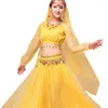 Przyjazd zużycia scenicznego Bollywood Dance Costumes India Belly 6 Kolor dla kobiet Performance Praktyka tańca