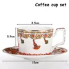 Dinnerware Sets Bone China Dinner Plate Set And Coffee Cup Kit Gold Edge Horse Pattern Western Steak Dishes Flat Tray Saucer