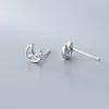 Ohrstecker MloveAcc Echt 925 Sterling Silber Mond Stern Form Schillernder Kristall Zirkonia Ohrring Für Frauen Mädchen Teen Schmuck Geschenk