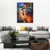 Cityscapes Canvas Art Late Return Beautiful Street Landscape Handmade Painting for Modern Home Office