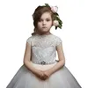 Girl's Dresses Flower Girl' For Weddings Appliques Lace Floor Length Girls Pageant Kids Formal Wear Party Gown First Communion Girl's