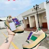 Designer 50mm Tennis Treck Canvas Shoes Thick Bottom Slåsande G Chunky Sole Höjd Flat Sneaker Lace-Up Italy Luxurys skor Storlek 35-45