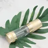 30 ml lyxig tom kosmetisk luftlös flaska guld lysande bärbar påfyllningsbar pump dispenser flaska för lotion drop csphq