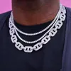 Choker 15mm Iced Out Baguette CZ Men Necklace 5A Cubic Zirconia 2023 Hip Hop Jewelry