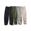 Pantalons pour femmes Capris Femmes Mode Parachute Pantalon Casual Solide Taille Basse Cordon Baggy Pantalon Femme Vintage Haute Taille Élastique Pantalon Cargo 230615