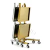 Stainless Steel Beauty Salon Cart Tool Trolley Haircut Folding Tool Cart Hair Salon Cart Two-Layer Rack With Wheels Special Hot Dyeing Car