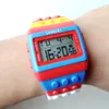 Damenuhren, modisch, SHHORS, Bausteine, Regenbogen, DIY, digital, elektronisch, für Damen, Herren, Studenten, Mädchen, Jungen, Alarm, Sport, LCD-Armbanduhren, Geschenk 230615