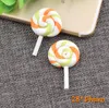 10pcs /Lot Wysokiej jakości piękno Kawaii Rainbow Charms for Clog Buty Lollipop Candy Polimer Clay Cabochons Flatback na dekorację telefonu DIY