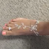 Anklets Stonefans Summer 2Pcs Set Leaf Finger Anklet for Women Luxury Silver Color Hand Harness Bracelet Jewelry Gift 230614