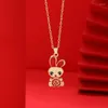 Chaînes 2023 rouge traditionnel chinois mascotte pendentif collier année Vintage Animal chanceux femmes tendance fête bijoux