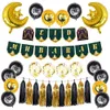 Party Decoration Eid Mubarak Pull Flag Aluminum Film Balloon Set Party Layout Banner Hanging Decoration 2023 Islam Muslim Ramadan Pull Flowers 230615