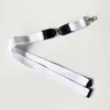 DHL100pcs Bag Parts Sublimation DIY White Double Sided Blank Polyester Long Cell Phone ID Card Lanyard Strap