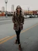 QNPQYX New Winter Women Faux Fur Coats Vintage Leopard Female Loose Warm Coats Casual Street Lady Animal Print Thick Outwears