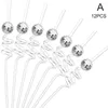 Party Decoration 12pcs Mirror Disco Ball Straws Silver 70s Decorative Mini Straw Decor Decorations For Wedding Birthday