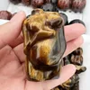 Dekorativa figurer Tiger's-Eye Stone Carved Female Model Reiki Psychic Gift Spiritual Gemstone Healing