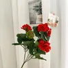 Dekorative Blumen, 35 cm, künstliche Geranien, rot, rosa, Pflanzen, Blumen für Hochzeit, Garten, Zuhause, Weihnachtsdekoration