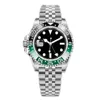 Roller klockor Mens Watch Sprite High Quality Left Turn Green Black Circle Automatisk 41 mm rostfritt stål Rem lysande vattentät