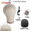 Wig Stand Alileader Wig Head With Stand Cork Canvas Block Head With Wig Holder Mannequin Head Stand Wig Making Kits Dome Cap T Pins Gifts 230614