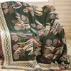 Filt tulpan blommor filt vintage kast soffa täcker stickad sängäcke blommig europa stil utomhus camping rese filt r230615