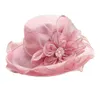 Chapeaux à large bord Seau Chapeaux 1Pc Femmes Organza Mesh Hat Ruffles Wide Brim Summer Bridal Sun Hat French Europe And America Exquisite Party Cap Beach Cap 230615