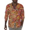 Chemises habillées pour hommes Chemise à imprimé cachemire rétro Trippy Hippy Chemises décontractées Conception à manches longues Y2K Blouses Printemps Lâche Tops surdimensionnés 230615