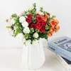 Decorative Flowers Wholesale Fake Mariage Bridal Bouquet Garden Home Decor Silk Rose Artificial Flower Country Wedding Decoration Table And