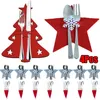 新しい4PCSクリスマスカトラリーバッグポケットクリスマスツリー星スノーフレークフォークナイフスプーンホルダーバッグ