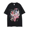 T-shirts pour hommes été Hip Hop coton surdimensionné à manches courtes personnalisé Anime personnage col rond décontracté Streetwear hommes vêtements