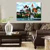 Art de paysage fait à la main sur toile Allemagne nuages au-dessus du Rhin Vibrant Street Art Peinture Home Decor