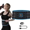 Schlankheitsgürtel EMS Muskelstimulator Massage Abs Trainer Bauchstraffung Gürtel Bauch Taille USB wiederaufladbar Körperübung Fitnessgeräte 230614